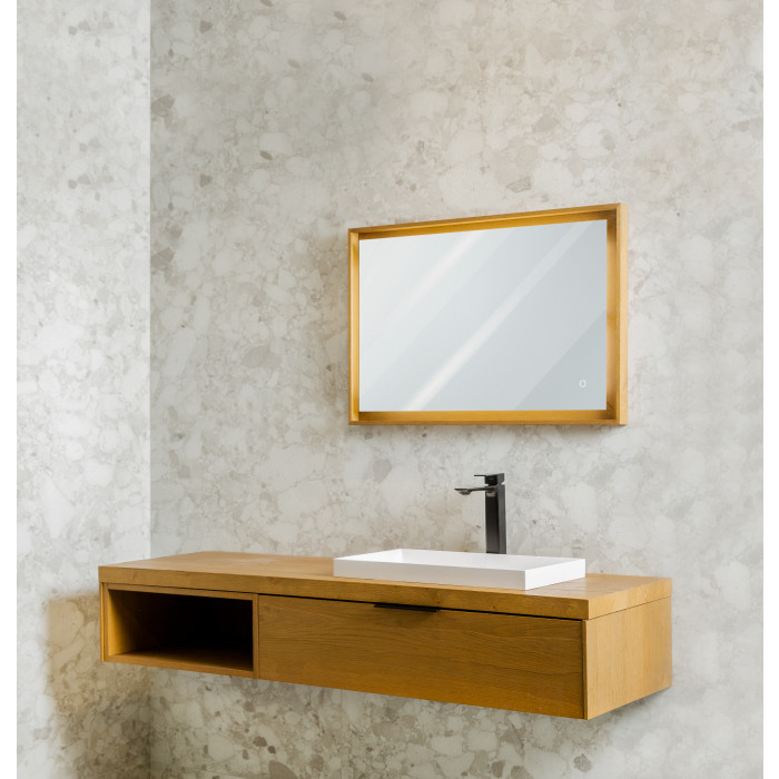 Wooden Frame Square Mirror