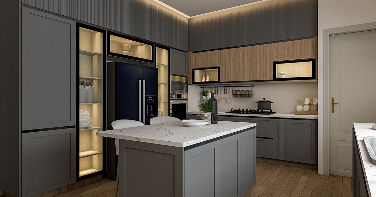 grey color kitchen design