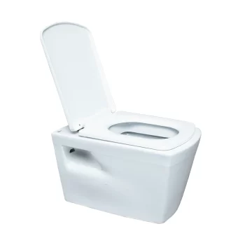 Mira Square Wall Mounted Rimless WC with Saet Cover