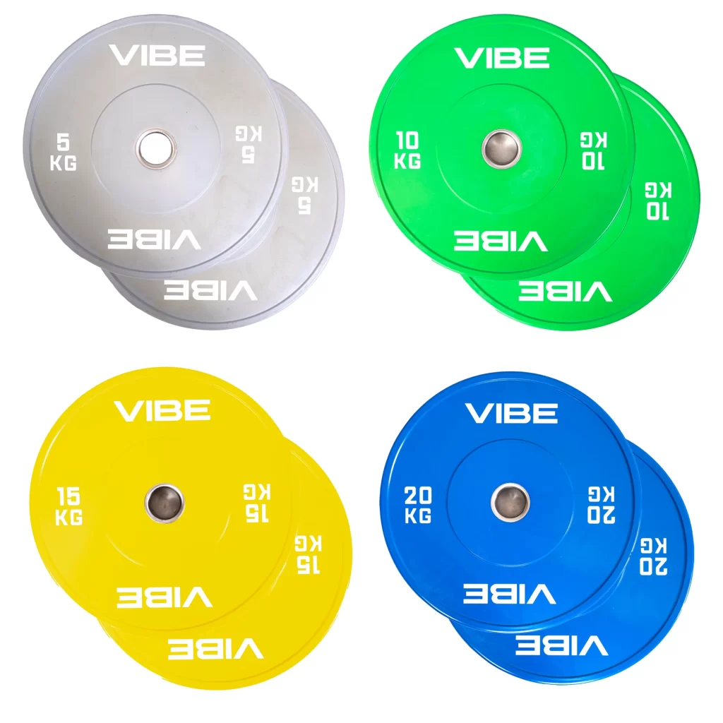 Premium Color Rubber Bumper Plate Set, 5 20 Kg (Pairs) Our Colour